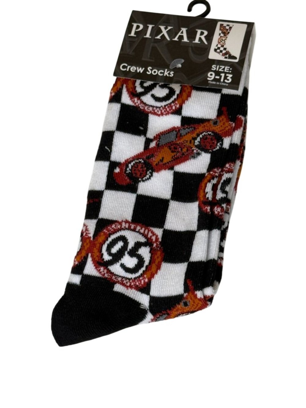 Disney Pixar Cars Lightning McQueen Crew Socks Mens 9-13 NWT